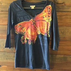 Lucky brand 3/4 length sleeve top
